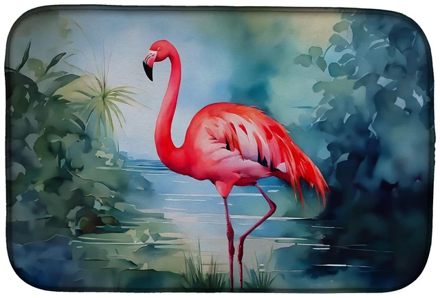 Main image of Flamingo Dish Drying Mat Absorbent Dish Drying Mat Pad for Kitchen Counter Dish Drainer Mat for Countertop, 14 x 21", Multicolor