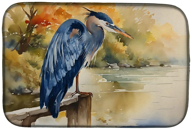 Main image of Blue Heron Dish Drying Mat Absorbent Dish Drying Mat Pad for Kitchen Counter Dish Drainer Mat for Countertop, 14 x 21", Multicol