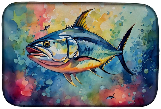 Main image of Yellowfin Tuna Dish Drying Mat Absorbent Dish Drying Mat Pad for Kitchen Counter Dish Drainer Mat for Countertop, 14 x 21", Mult