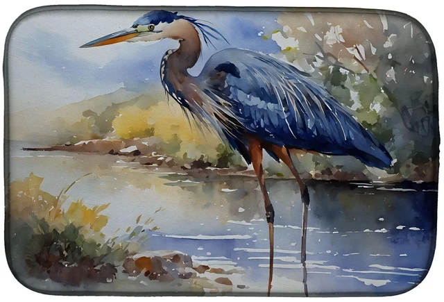Main image of Blue Heron Dish Drying Mat Absorbent Dish Drying Mat Pad for Kitchen Counter Dish Drainer Mat for Countertop, 14 x 21", Multicol