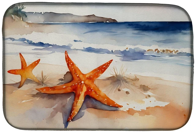 Main image of Starfish Dish Drying Mat Absorbent Dish Drying Mat Pad for Kitchen Counter Dish Drainer Mat for Countertop, 14 x 21", Multicolor