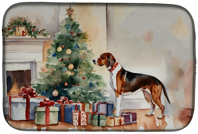 Main image of American English Coonhound Cozy Christmas Dish Drying Mat Absorbent Dish Drying Mat Pad for Kitchen Counter Dish Drainer Mat for