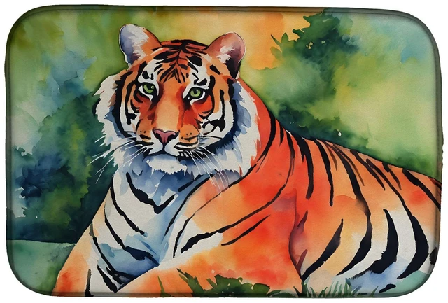 Main image of Bengal Tiger Dish Drying Mat Absorbent Dish Drying Mat Pad for Kitchen Counter Dish Drainer Mat for Countertop, 14 x 21", Multic