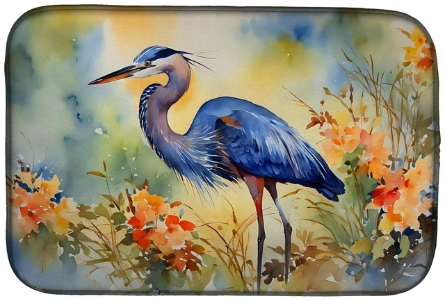 Main image of Blue Heron Dish Drying Mat Absorbent Dish Drying Mat Pad for Kitchen Counter Dish Drainer Mat for Countertop, 14 x 21", Multicol