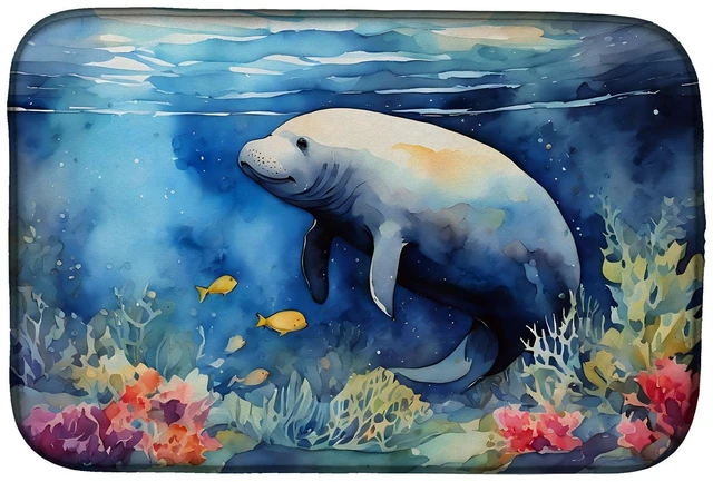 Main image of Manatee Dish Drying Mat Absorbent Dish Drying Mat Pad for Kitchen Counter Dish Drainer Mat for Countertop, 14 x 21", Multicolor