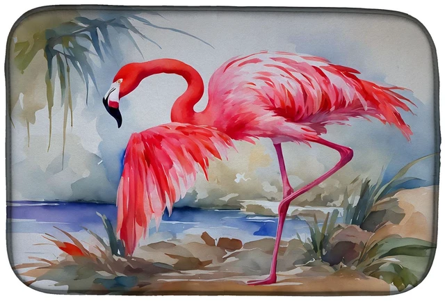 Main image of Flamingo Dish Drying Mat Absorbent Dish Drying Mat Pad for Kitchen Counter Dish Drainer Mat for Countertop, 14 x 21", Multicolor