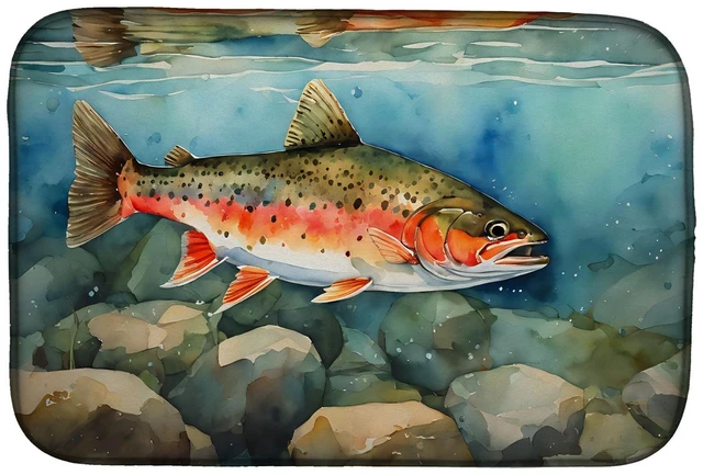 Main image of Brook Trout Dish Drying Mat Absorbent Dish Drying Mat Pad for Kitchen Counter Dish Drainer Mat for Countertop, 14 x 21", Multico