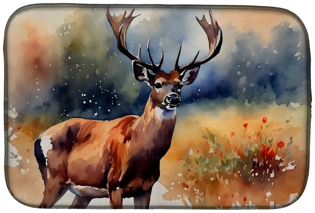 Main image of Deer Dish Drying Mat Absorbent Dish Drying Mat Pad for Kitchen Counter Dish Drainer Mat for Countertop, 14 x 21", Multicolor