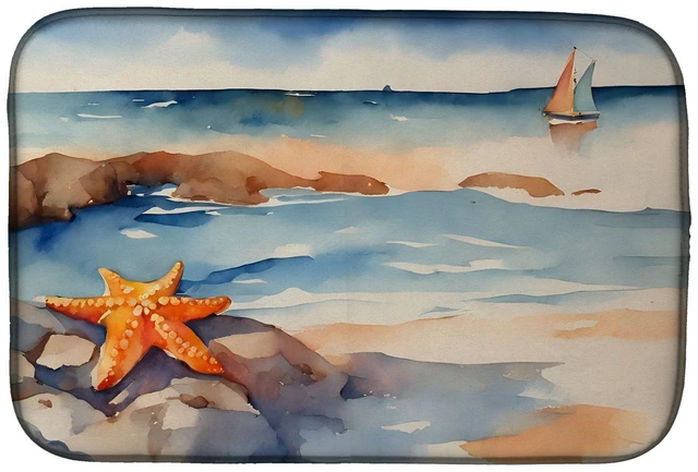 Main image of Starfish Dish Drying Mat Absorbent Dish Drying Mat Pad for Kitchen Counter Dish Drainer Mat for Countertop, 14 x 21", Multicolor