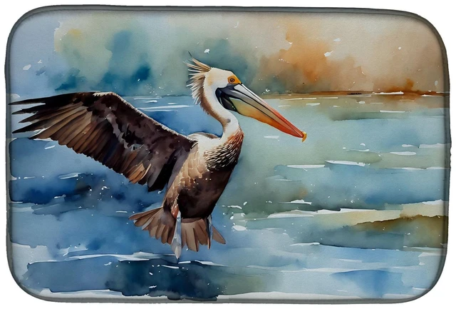 Main image of Pelican Dish Drying Mat Absorbent Dish Drying Mat Pad for Kitchen Counter Dish Drainer Mat for Countertop, 14 x 21", Multicolor