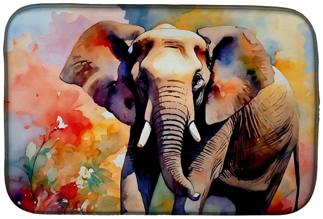 Main image of Elephant Dish Drying Mat Absorbent Dish Drying Mat Pad for Kitchen Counter Dish Drainer Mat for Countertop, 14 x 21", Multicolor