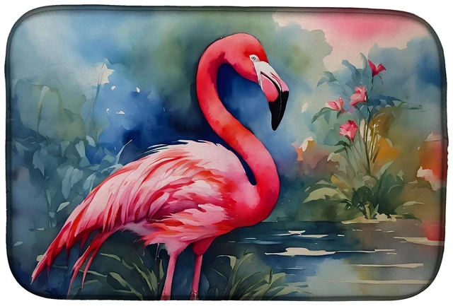 Main image of Flamingo Dish Drying Mat Absorbent Dish Drying Mat Pad for Kitchen Counter Dish Drainer Mat for Countertop, 14 x 21", Multicolor