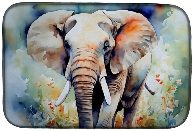 Main image of Elephant Dish Drying Mat Absorbent Dish Drying Mat Pad for Kitchen Counter Dish Drainer Mat for Countertop, 14 x 21", Multicolor