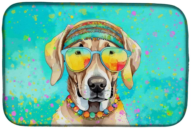 Main image of Weimaraner Hippie Dawg Dish Drying Mat Absorbent Dish Drying Mat Pad for Kitchen Counter Dish Drainer Mat for Countertop, 14 x 2
