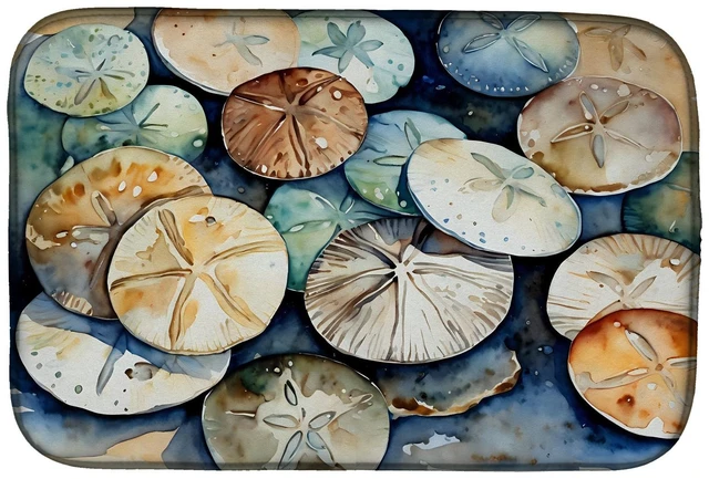 Main image of Sand Dollars Dish Drying Mat Absorbent Dish Drying Mat Pad for Kitchen Counter Dish Drainer Mat for Countertop, 14 x 21", Multic
