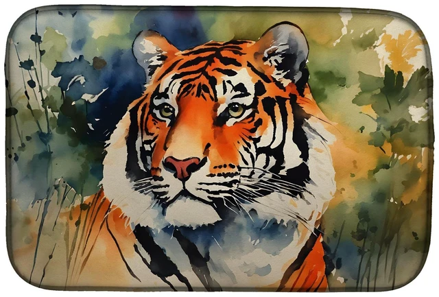 Main image of Tiger Dish Drying Mat Absorbent Dish Drying Mat Pad for Kitchen Counter Dish Drainer Mat for Countertop, 14 x 21", Multicolor