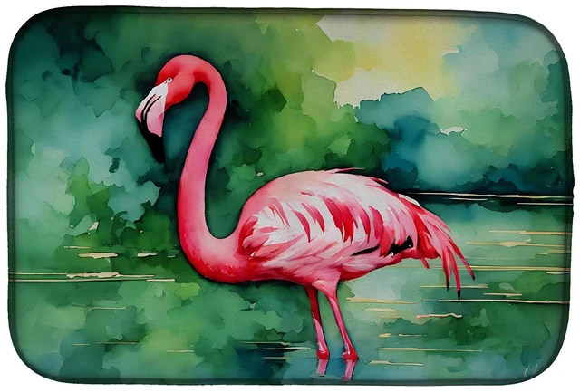 Main image of Flamingo Dish Drying Mat Absorbent Dish Drying Mat Pad for Kitchen Counter Dish Drainer Mat for Countertop, 14 x 21", Multicolor