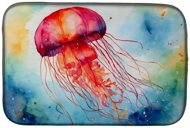 Main image of Jellyfish Dish Drying Mat Absorbent Dish Drying Mat Pad for Kitchen Counter Dish Drainer Mat for Countertop, 14 x 21", Multicolo