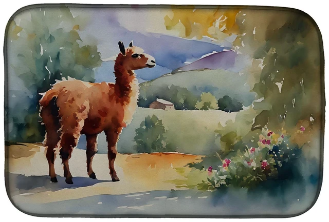 Main image of Llama Dish Drying Mat Absorbent Dish Drying Mat Pad for Kitchen Counter Dish Drainer Mat for Countertop, 14 x 21", Multicolor