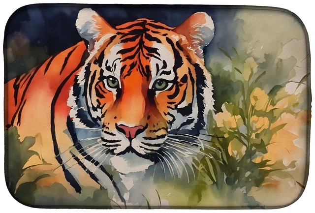 Main image of Tiger Dish Drying Mat Absorbent Dish Drying Mat Pad for Kitchen Counter Dish Drainer Mat for Countertop, 14 x 21", Multicolor