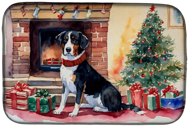 Main image of Appenzeller Sennenhund Cozy Christmas Dish Drying Mat Absorbent Dish Drying Mat Pad for Kitchen Counter Dish Drainer Mat for Cou