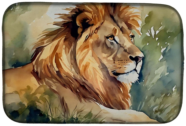 Main image of Lion Dish Drying Mat Absorbent Dish Drying Mat Pad for Kitchen Counter Dish Drainer Mat for Countertop, 14 x 21", Multicolor