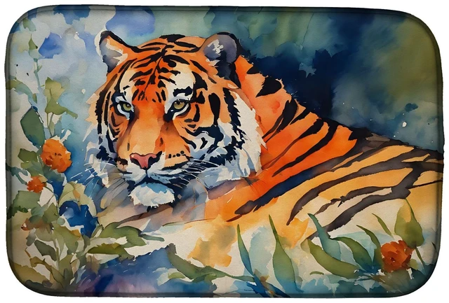 Main image of Tiger Dish Drying Mat Absorbent Dish Drying Mat Pad for Kitchen Counter Dish Drainer Mat for Countertop, 14 x 21", Multicolor
