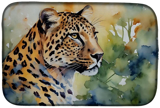 Main image of Leopard Dish Drying Mat Absorbent Dish Drying Mat Pad for Kitchen Counter Dish Drainer Mat for Countertop, 14 x 21", Multicolor