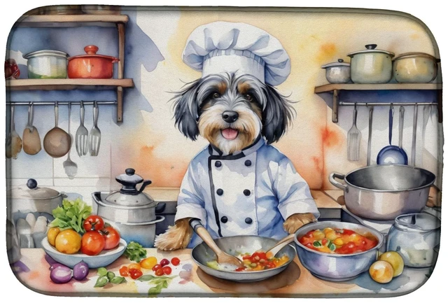 Main image of Tibetan Terrier The Chef Dish Drying Mat Absorbent Dish Drying Mat Pad for Kitchen Counter Dish Drainer Mat for Countertop, 14 x