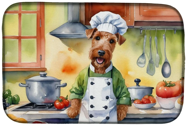 Main image of Irish Terrier The Chef Dish Drying Mat Absorbent Dish Drying Mat Pad for Kitchen Counter Dish Drainer Mat for Countertop, 14 x 2