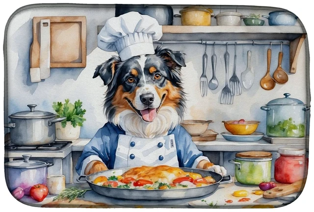 Main image of Australian Shepherd The Chef Dish Drying Mat Absorbent Dish Drying Mat Pad for Kitchen Counter Dish Drainer Mat for Countertop,