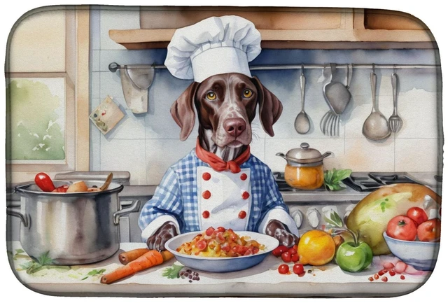 Main image of German Shorthaired Pointer The Chef Dish Drying Mat Absorbent Dish Drying Mat Pad for Kitchen Counter Dish Drainer Mat for Count
