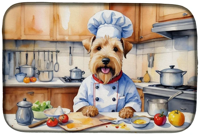 Main image of Wheaten Terrier The Chef Dish Drying Mat Absorbent Dish Drying Mat Pad for Kitchen Counter Dish Drainer Mat for Countertop, 14 x