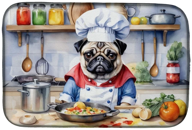 Main image of Pug The Chef Dish Drying Mat Absorbent Dish Drying Mat Pad for Kitchen Counter Dish Drainer Mat for Countertop, 14 x 21", Multic
