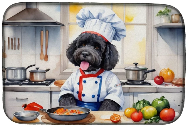 Main image of Portuguese Water Dog The Chef Dish Drying Mat Absorbent Dish Drying Mat Pad for Kitchen Counter Dish Drainer Mat for Countertop,