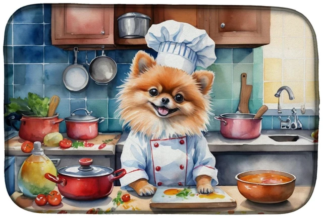 Main image of Pomeranian The Chef Dish Drying Mat Absorbent Dish Drying Mat Pad for Kitchen Counter Dish Drainer Mat for Countertop, 14 x 21",