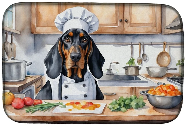 Main image of Black and Tan Coonhound The Chef Dish Drying Mat Absorbent Dish Drying Mat Pad for Kitchen Counter Dish Drainer Mat for Countert