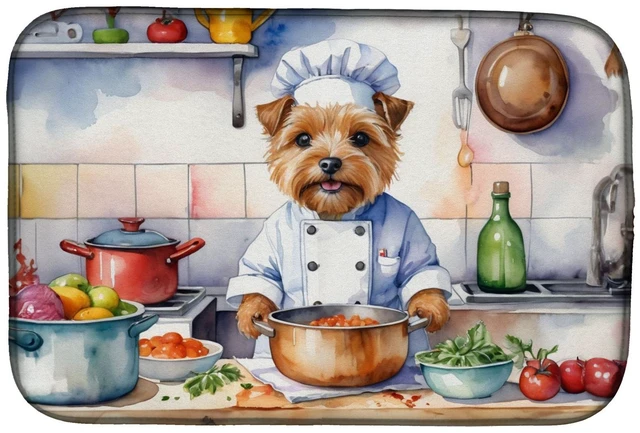 Main image of Norfolk Terrier The Chef Dish Drying Mat Absorbent Dish Drying Mat Pad for Kitchen Counter Dish Drainer Mat for Countertop, 14 x