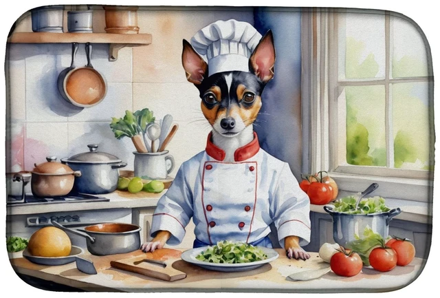 Main image of Rat Terrier The Chef Dish Drying Mat Absorbent Dish Drying Mat Pad for Kitchen Counter Dish Drainer Mat for Countertop, 14 x 21"