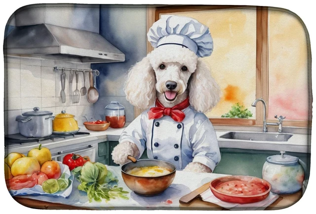 Main image of White Poodle The Chef Dish Drying Mat Absorbent Dish Drying Mat Pad for Kitchen Counter Dish Drainer Mat for Countertop, 14 x 21