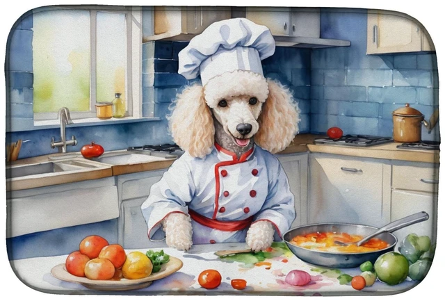 Main image of White Poodle The Chef Dish Drying Mat Absorbent Dish Drying Mat Pad for Kitchen Counter Dish Drainer Mat for Countertop, 14 x 21