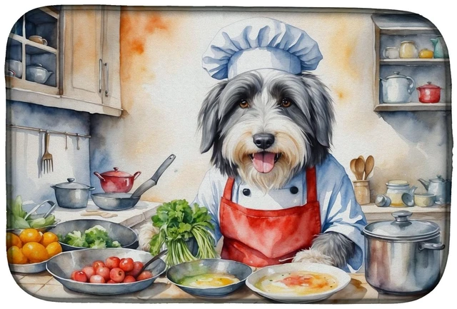 Main image of Bearded Collie The Chef Dish Drying Mat Absorbent Dish Drying Mat Pad for Kitchen Counter Dish Drainer Mat for Countertop, 14 x