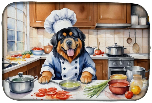 Main image of Tibetan Mastiff The Chef Dish Drying Mat Absorbent Dish Drying Mat Pad for Kitchen Counter Dish Drainer Mat for Countertop, 14 x