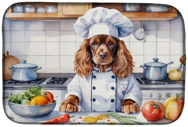 Main image of English Cocker Spaniel The Chef Dish Drying Mat Absorbent Dish Drying Mat Pad for Kitchen Counter Dish Drainer Mat for Counterto