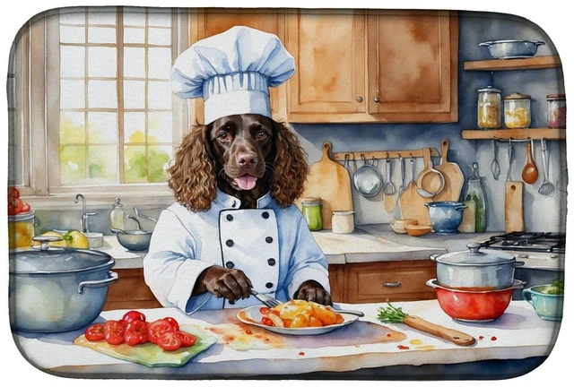 Main image of American Water Spaniel The Chef Dish Drying Mat Absorbent Dish Drying Mat Pad for Kitchen Counter Dish Drainer Mat for Counterto