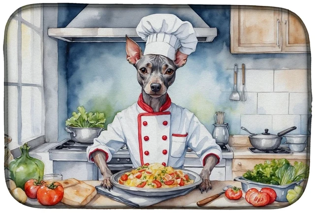 Main image of American Hairless Terrier The Chef Dish Drying Mat Absorbent Dish Drying Mat Pad for Kitchen Counter Dish Drainer Mat for Counte