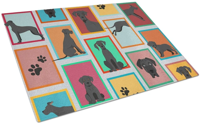Main image of NEW Lots of Black Great Dane Glass Cutting Board Decorative Tempered Glass Kitchen Cutting and Serving Board Large Size Chopping