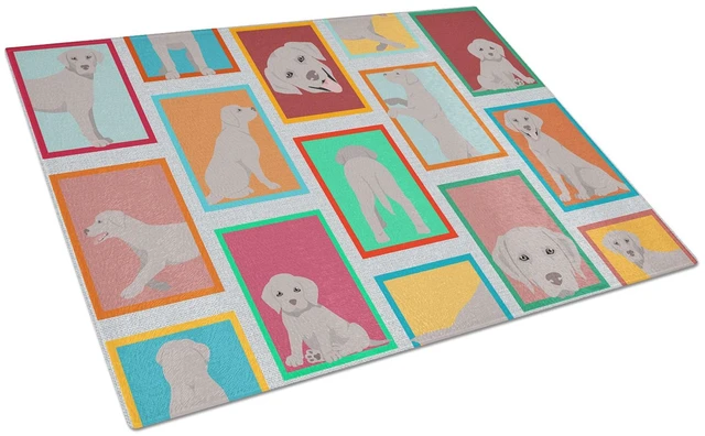 Main image of NEW Lots of Grey Labrador Retriever Glass Cutting Board Decorative Tempered Glass Kitchen Cutting and Serving Board Large Size C