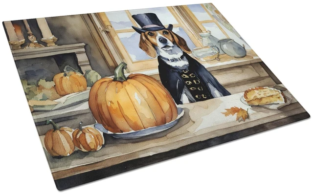 Main image of NEW Beagle Fall Kitchen Pumpkins Glass Cutting Board Decorative Tempered Glass Kitchen Cutting and Serving Board Large Size Chop