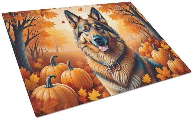 Main image of NEW Belgian Tervuren Fall Glass Cutting Board Decorative Tempered Glass Kitchen Cutting and Serving Board Large Size Chopping Bo